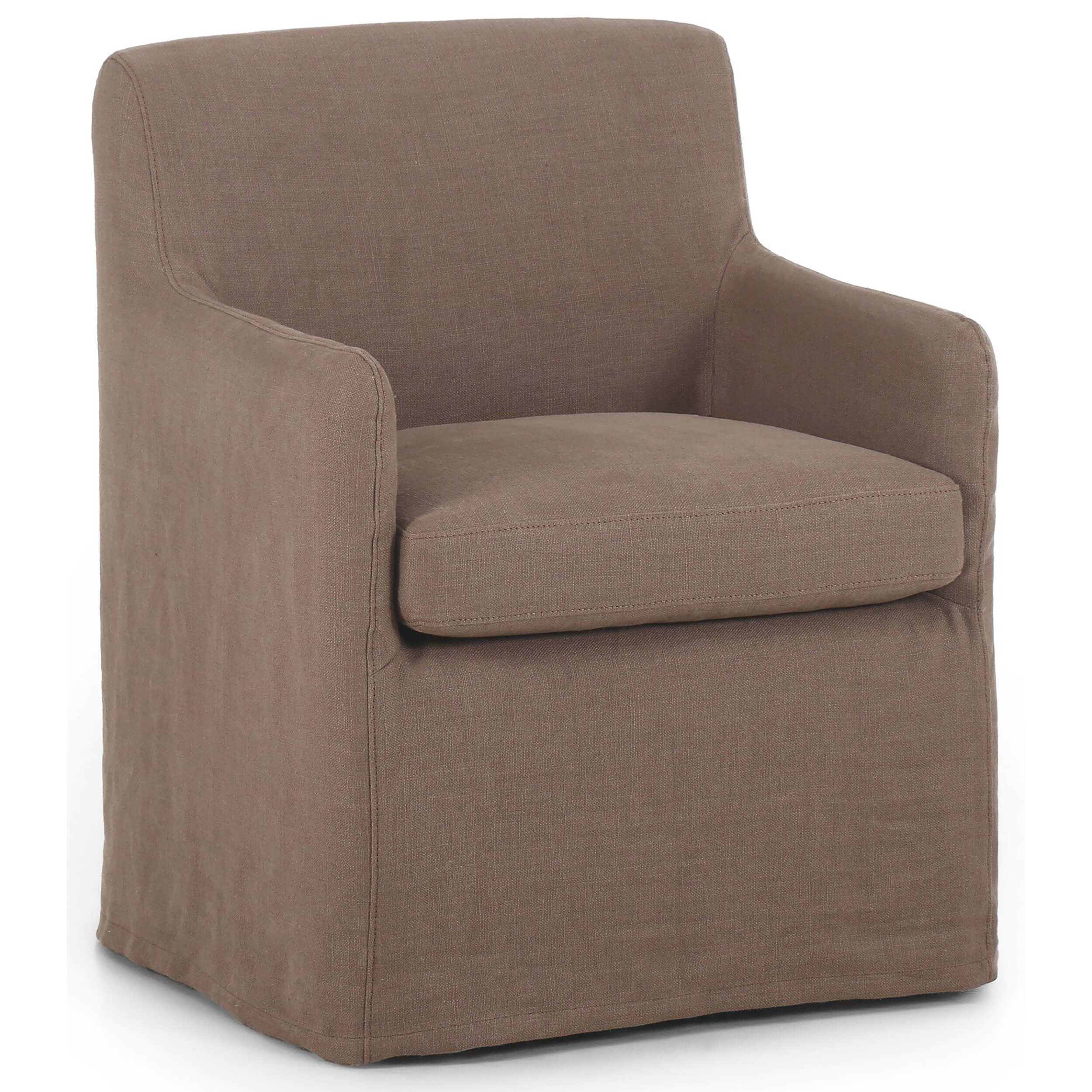 Westcott Slipcover Dining Chair, Brussels Mushroom, Set of 2 by Four Hands