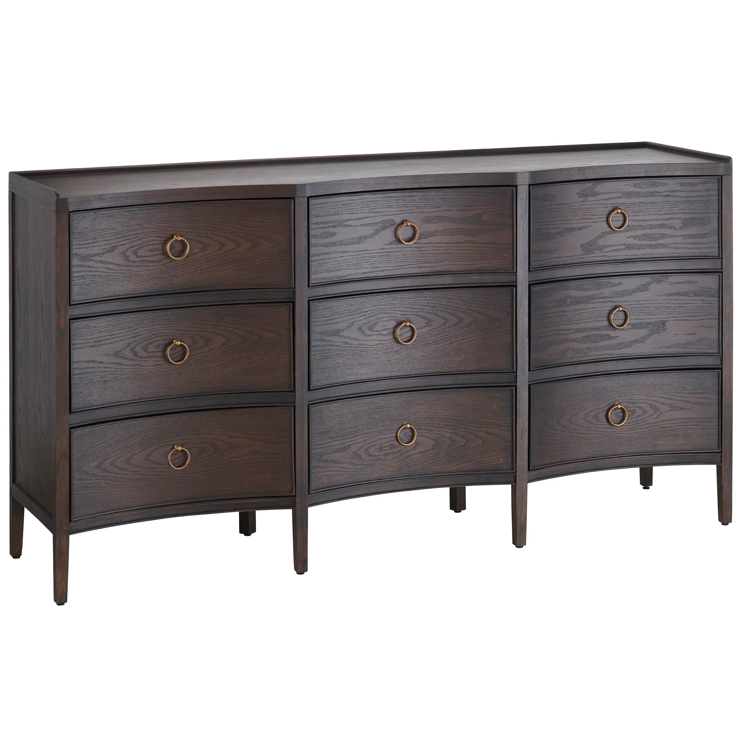 Franklin 9 Drawer Dresser, Dark Brown