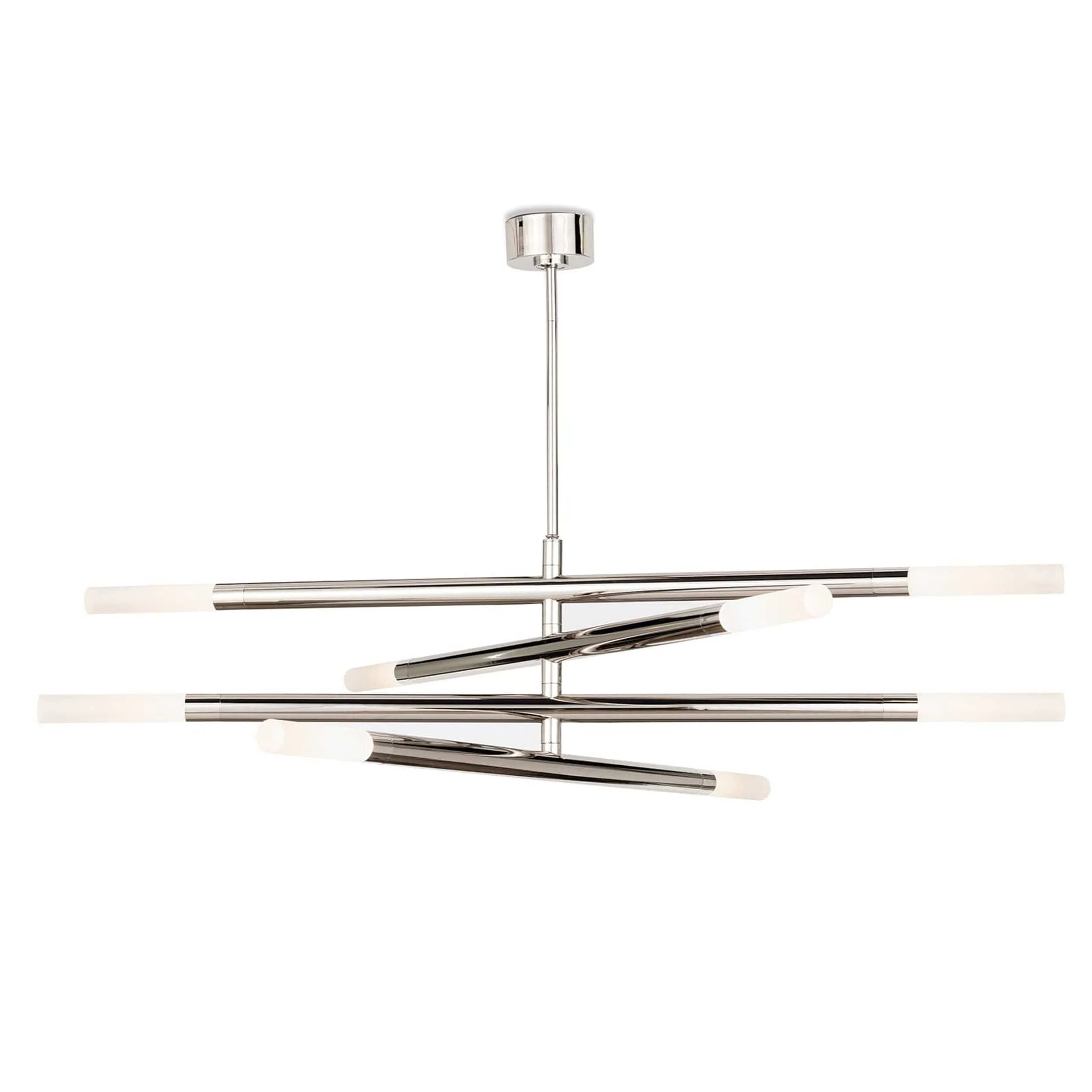 Wick Chandelier, Polished Nickel
