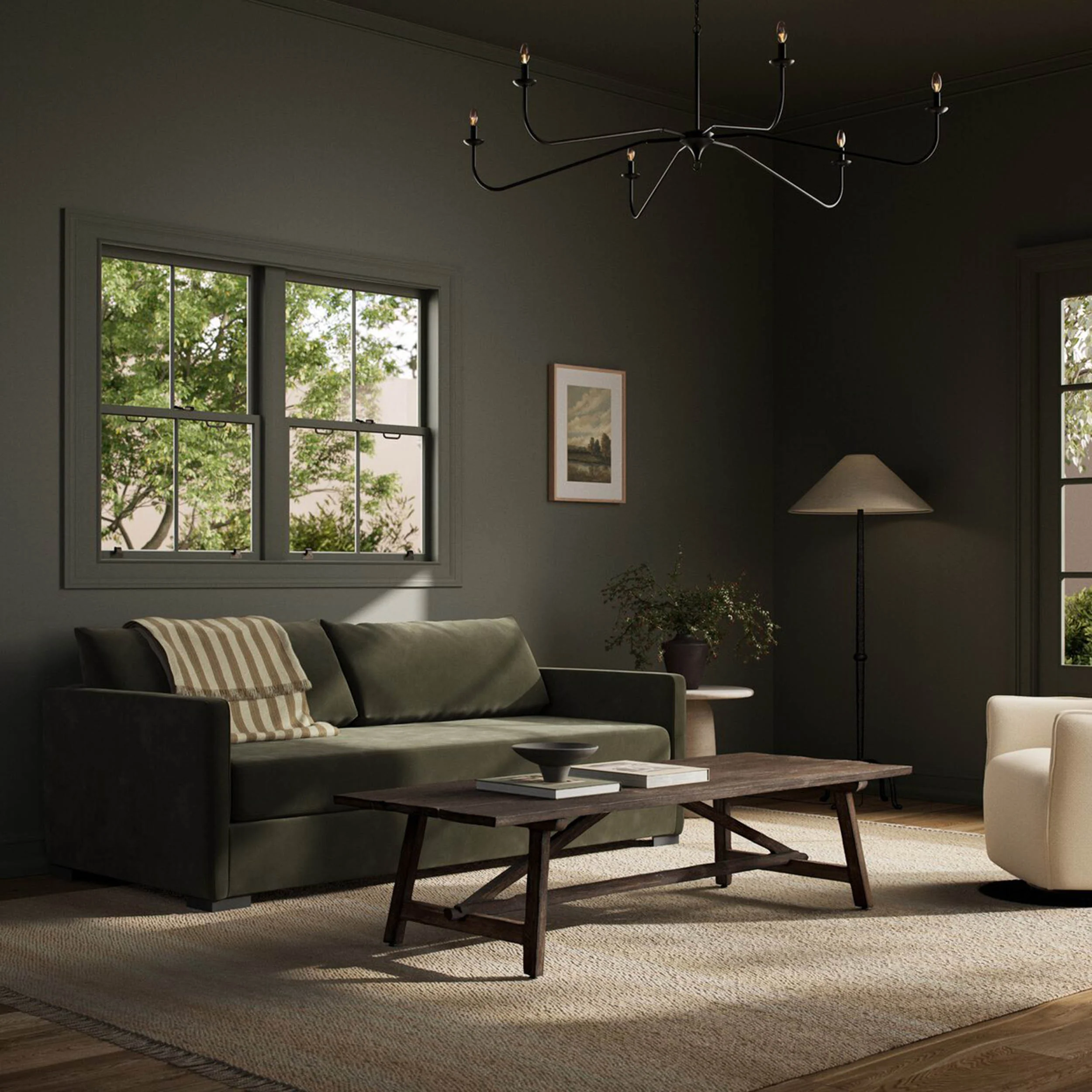 Wickham 86.5" Sofa, Surrey Olive by Four Hands - Image 2