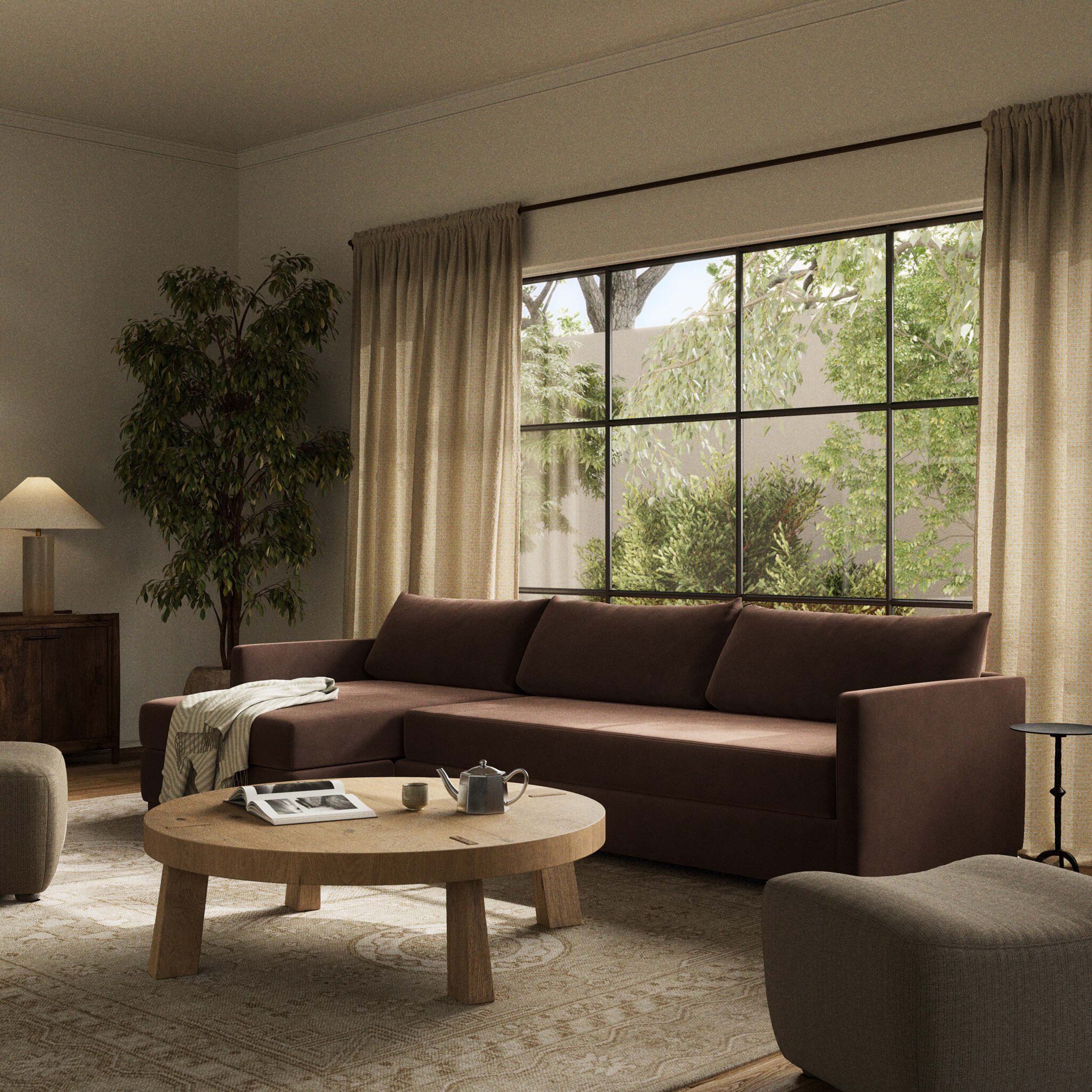 Wickham Left Storage Chaise Sleeper Sectional, Surrey Cocoa by Four Hands - Image 2