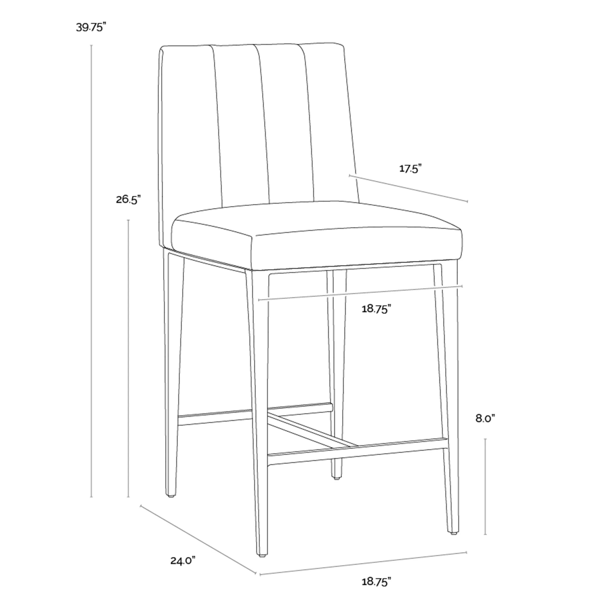 Wilbur Bar & Counter Stool, Miliken Cognac, Set of 2 - Image 8