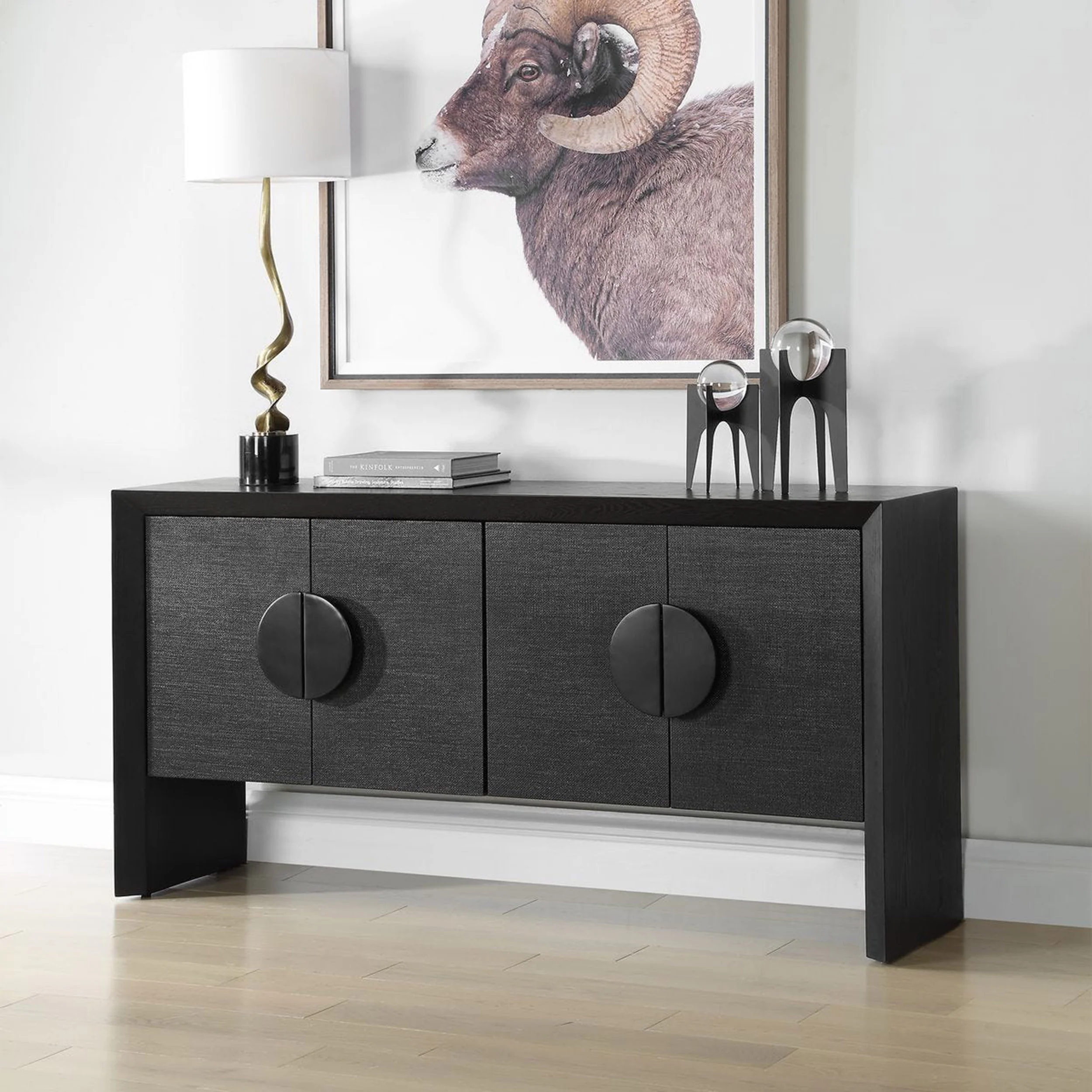 Williams 4 Door Cabinet, Black - Image 7
