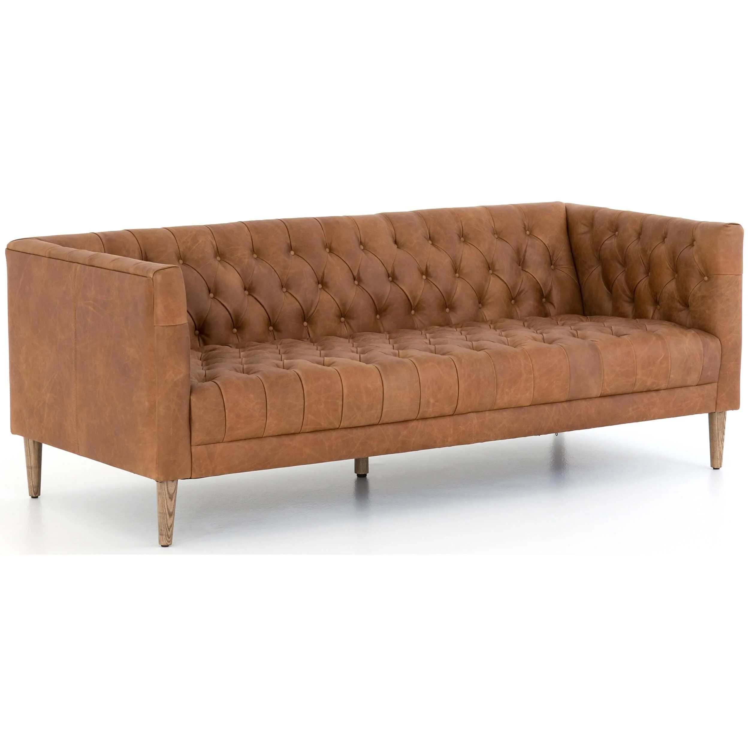 Williams Leather 75" Sofa, Natural Washed Camel - Image 2