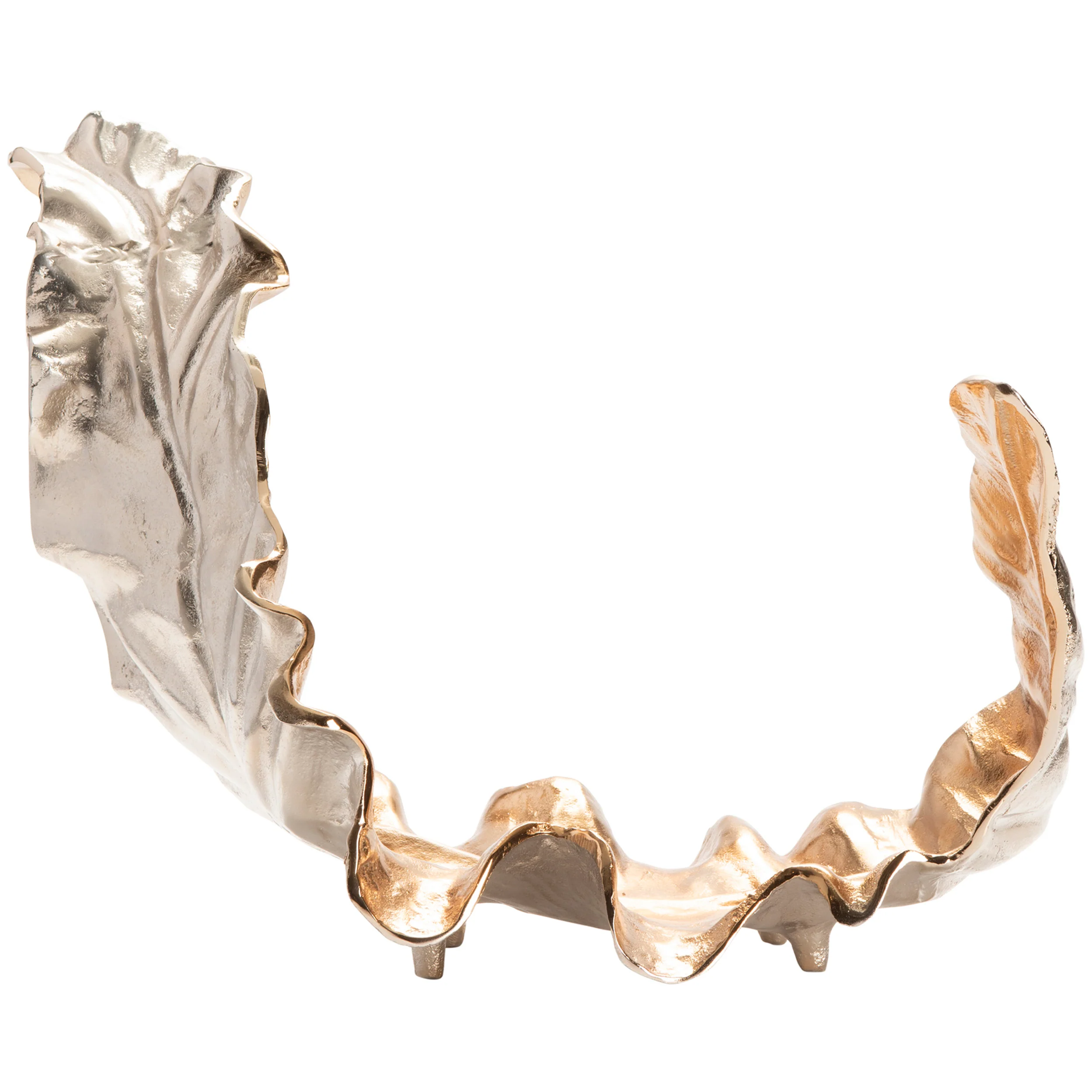 Willow Two-Toned Leaf Sculpture, Gold - Image 2