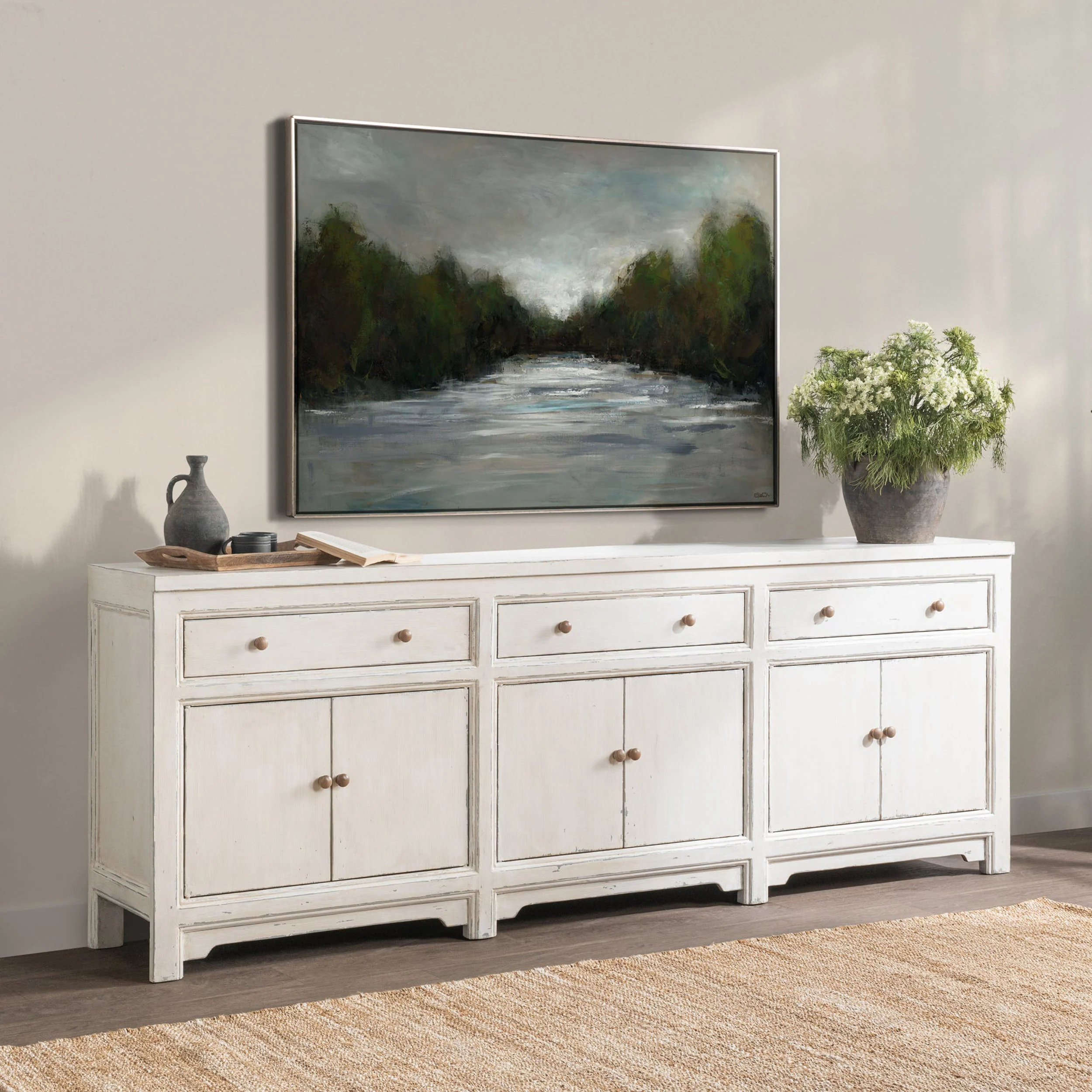 Winford 6 Door Cabinet, Coastal Cream - Image 7