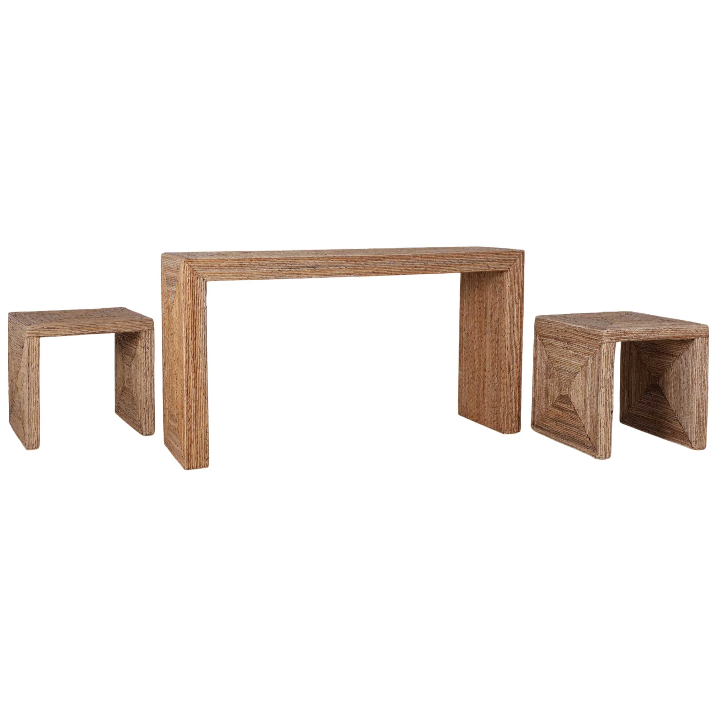 Woven Console w/Two Side Tables, Natural - Image 5