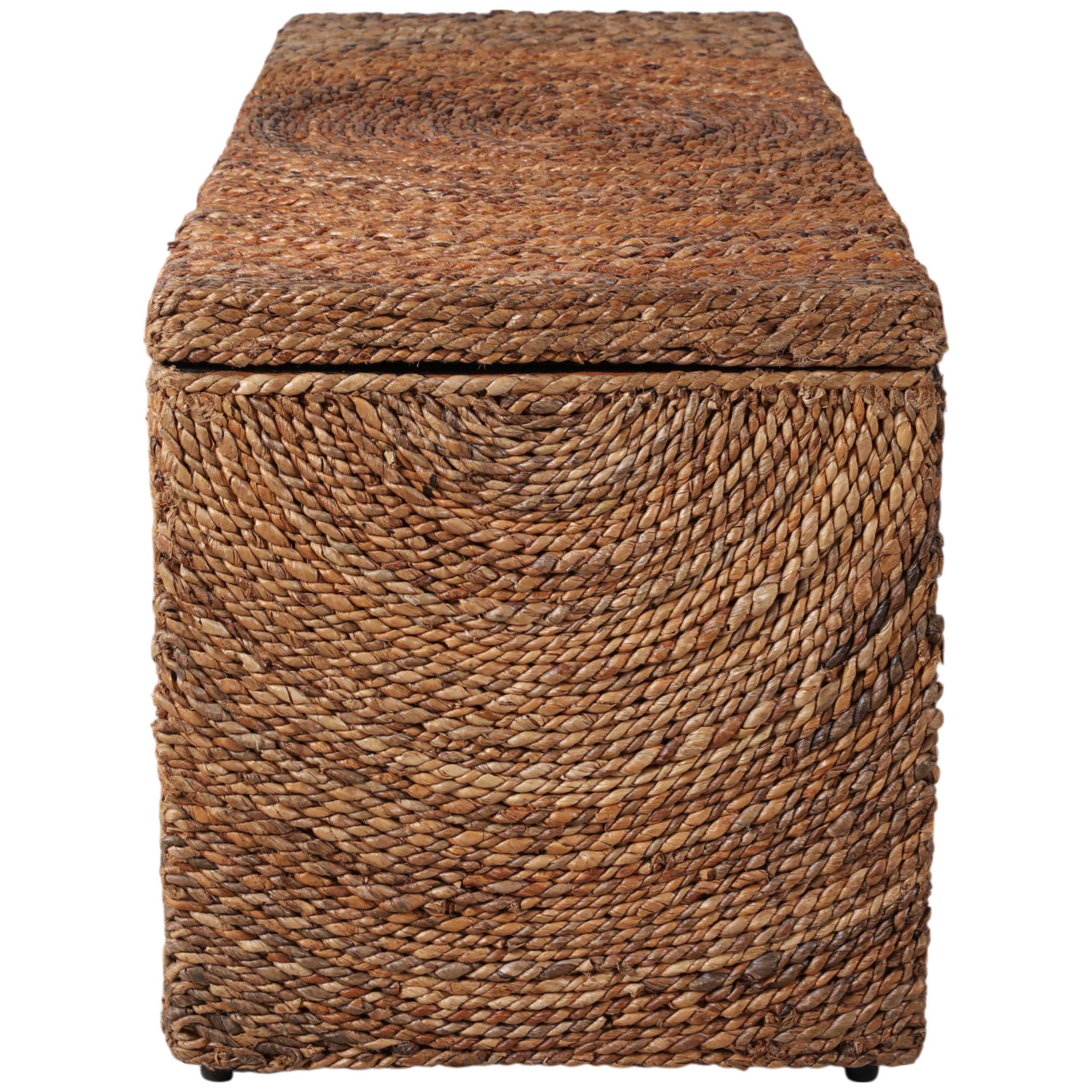 Woven Stoarge Bench, Natural - Image 3