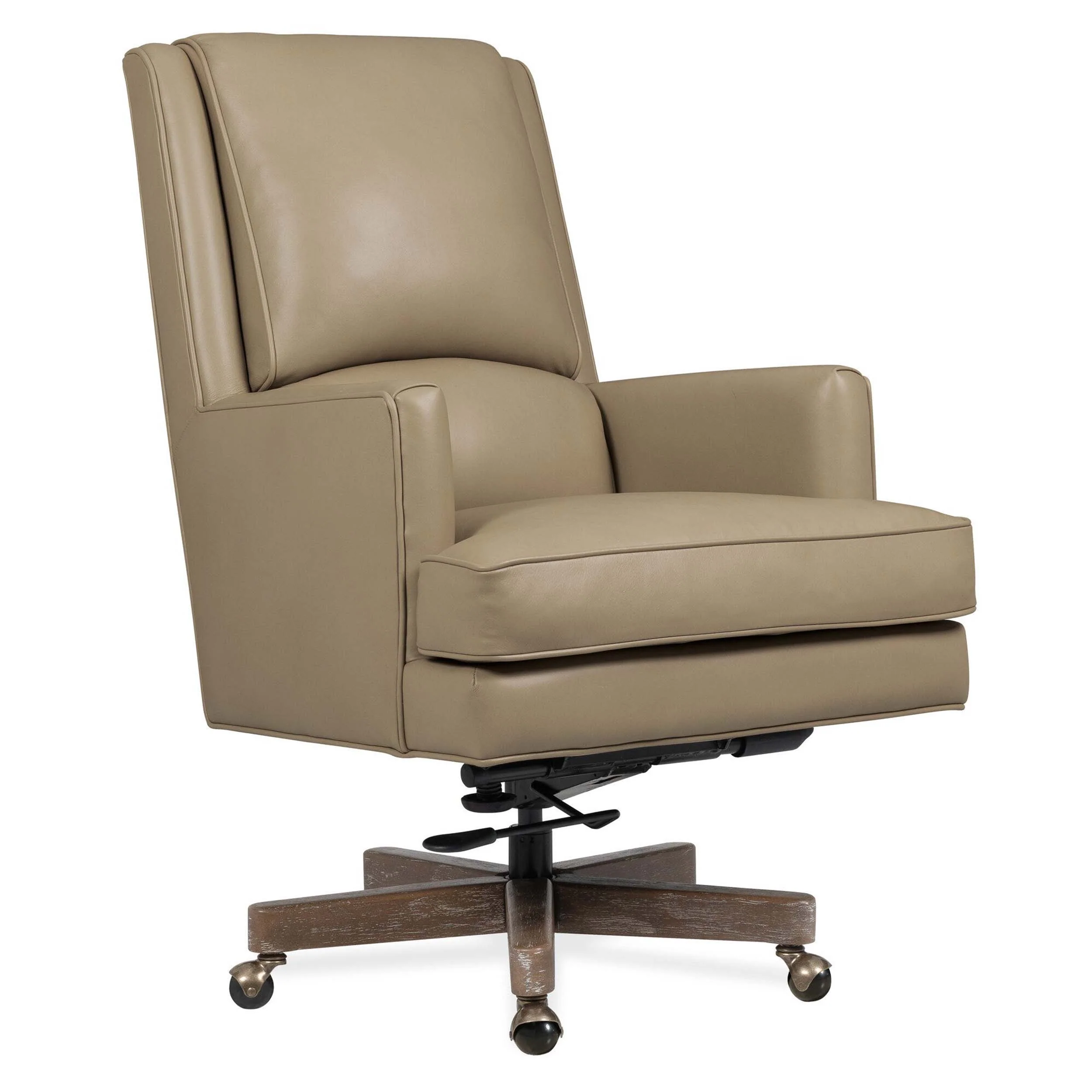 Wright Leather Executive Swivel Tilt Chair, Beige