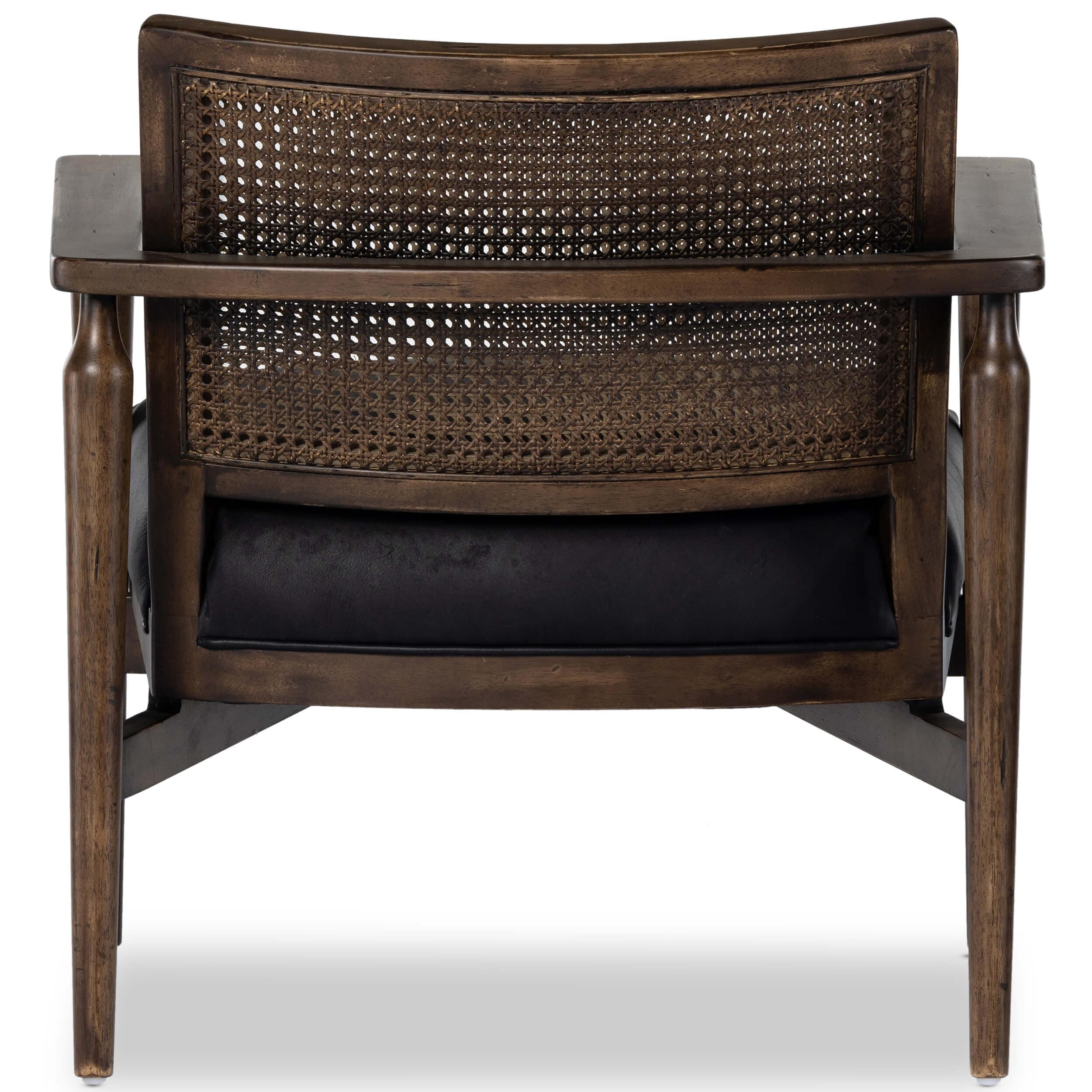 Xavier Leather Chair, Carson Black by Four Hands - Image 4