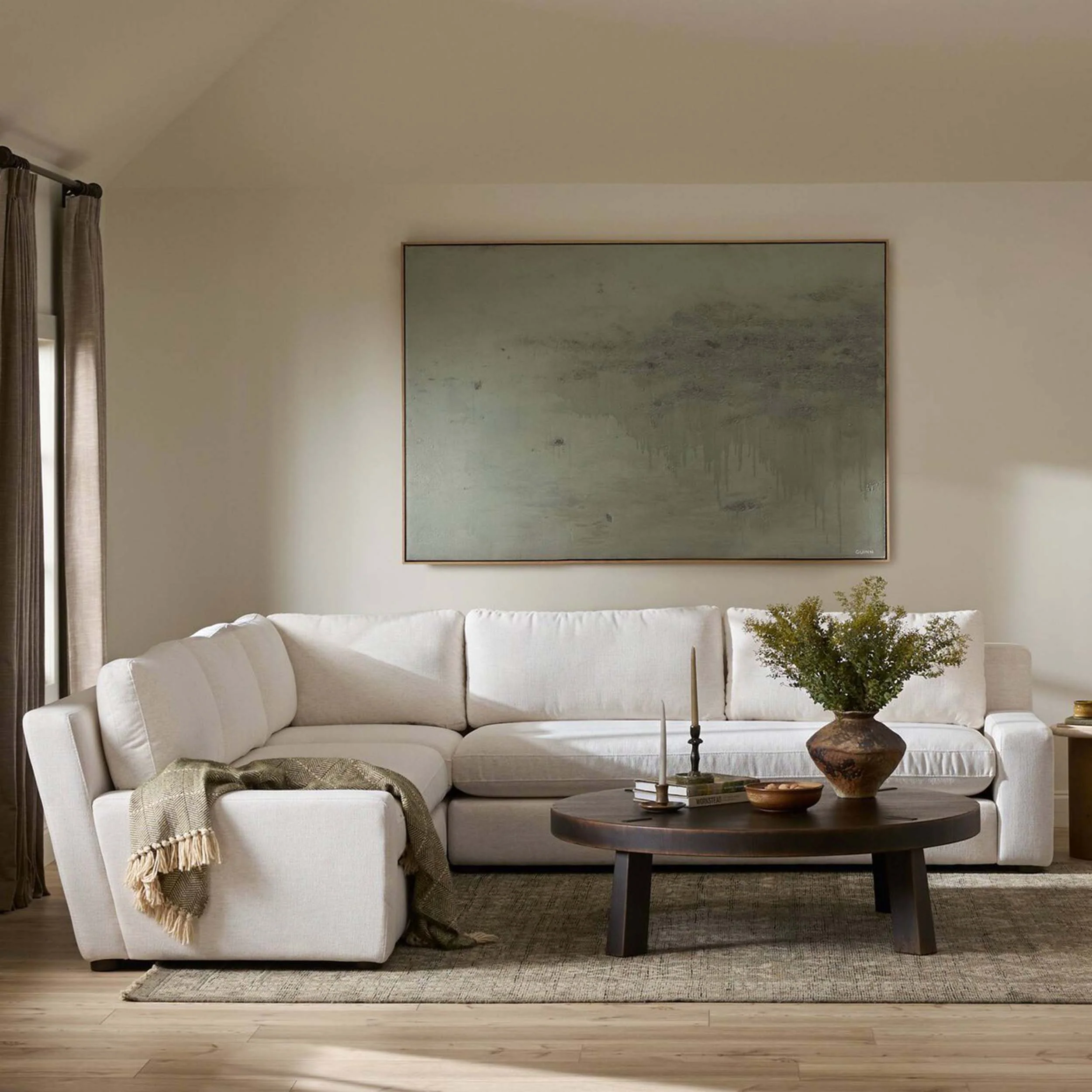 Yelena 3 Piece Sectional, Nomad Snow by Four Hands - Image 7
