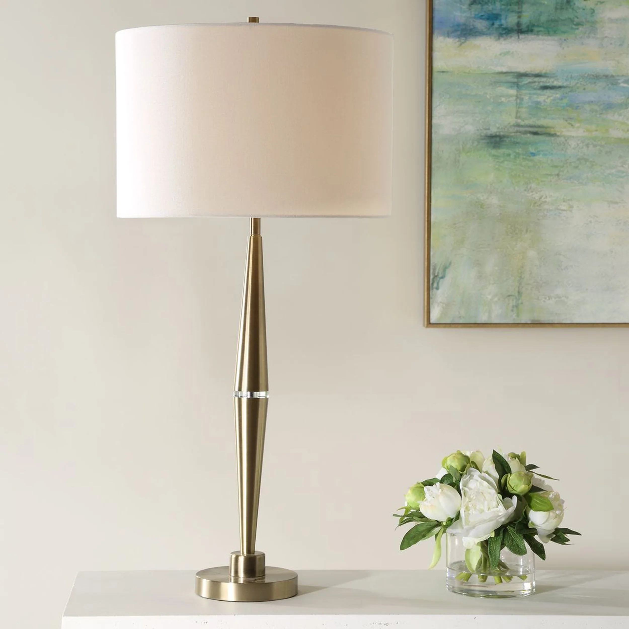 Yolanda Table Lamp, Antique Brass - Image 6