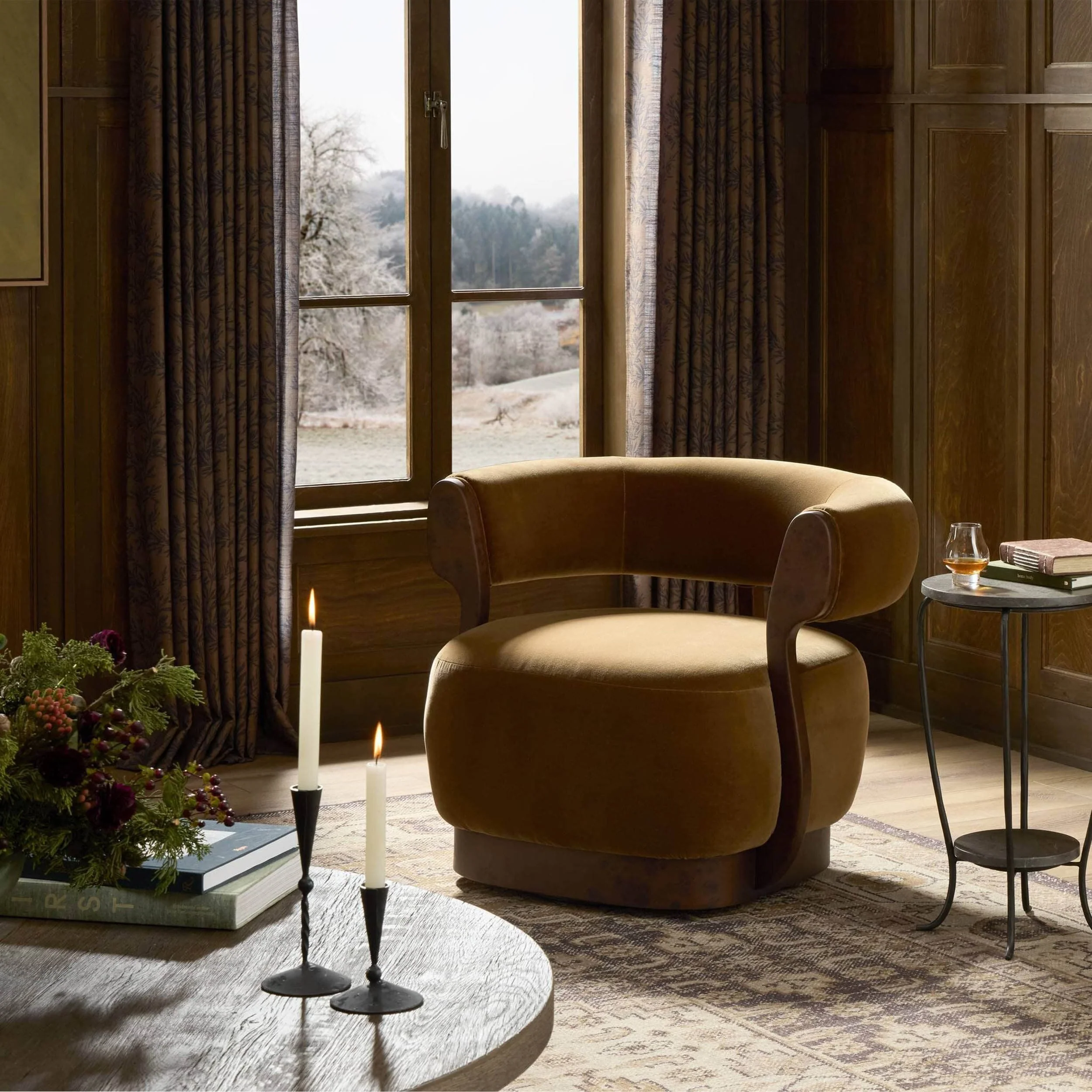 Yuri Swivel Chair, Surrey Ochre by Four Hands - Image 7