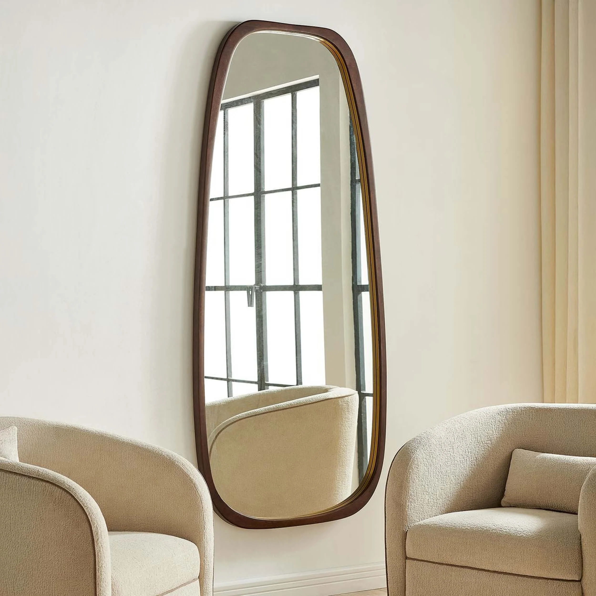 Zachari Tall Mirror, Walnut - Image 5