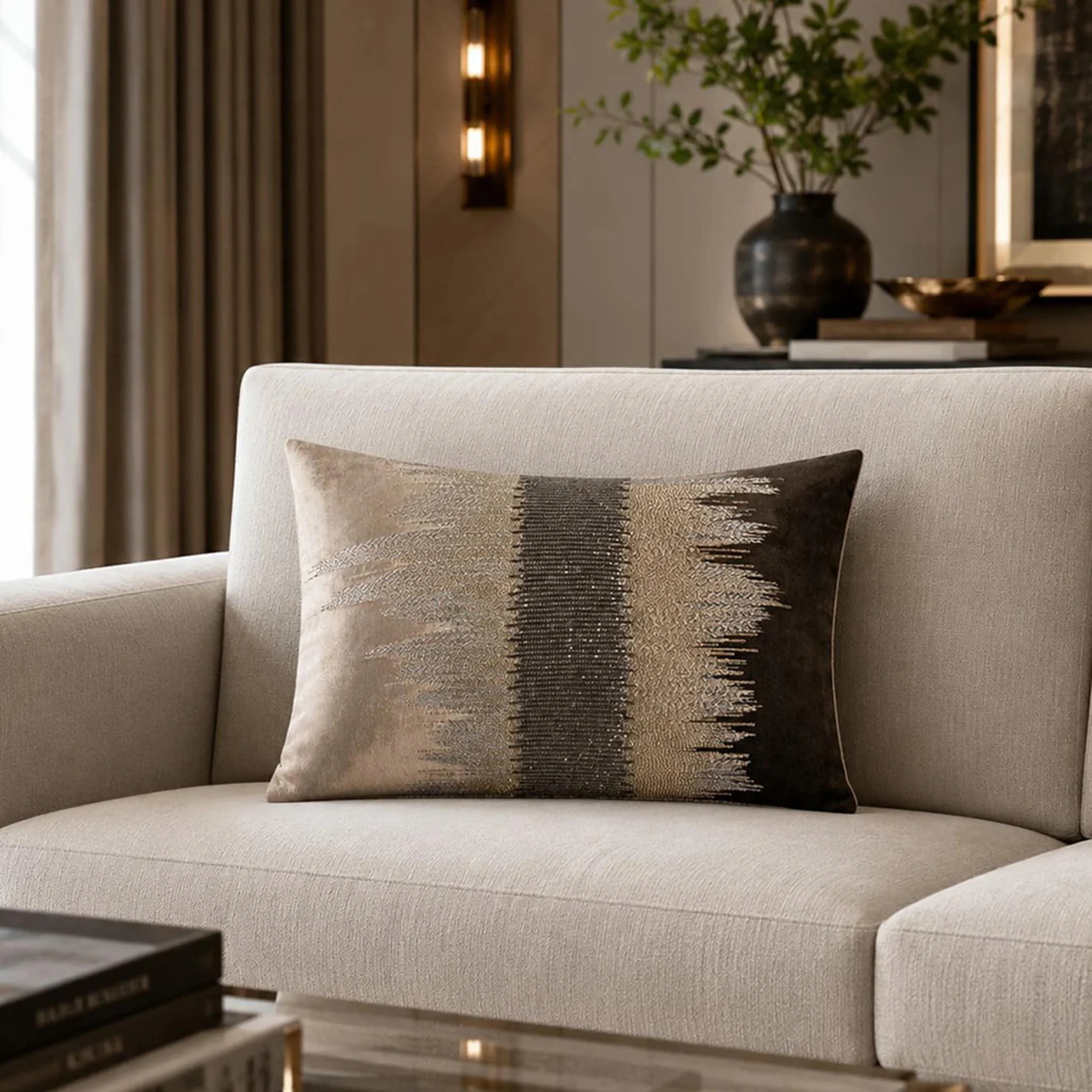 Zaha Lumbar Pillow, Horizon - Image 3