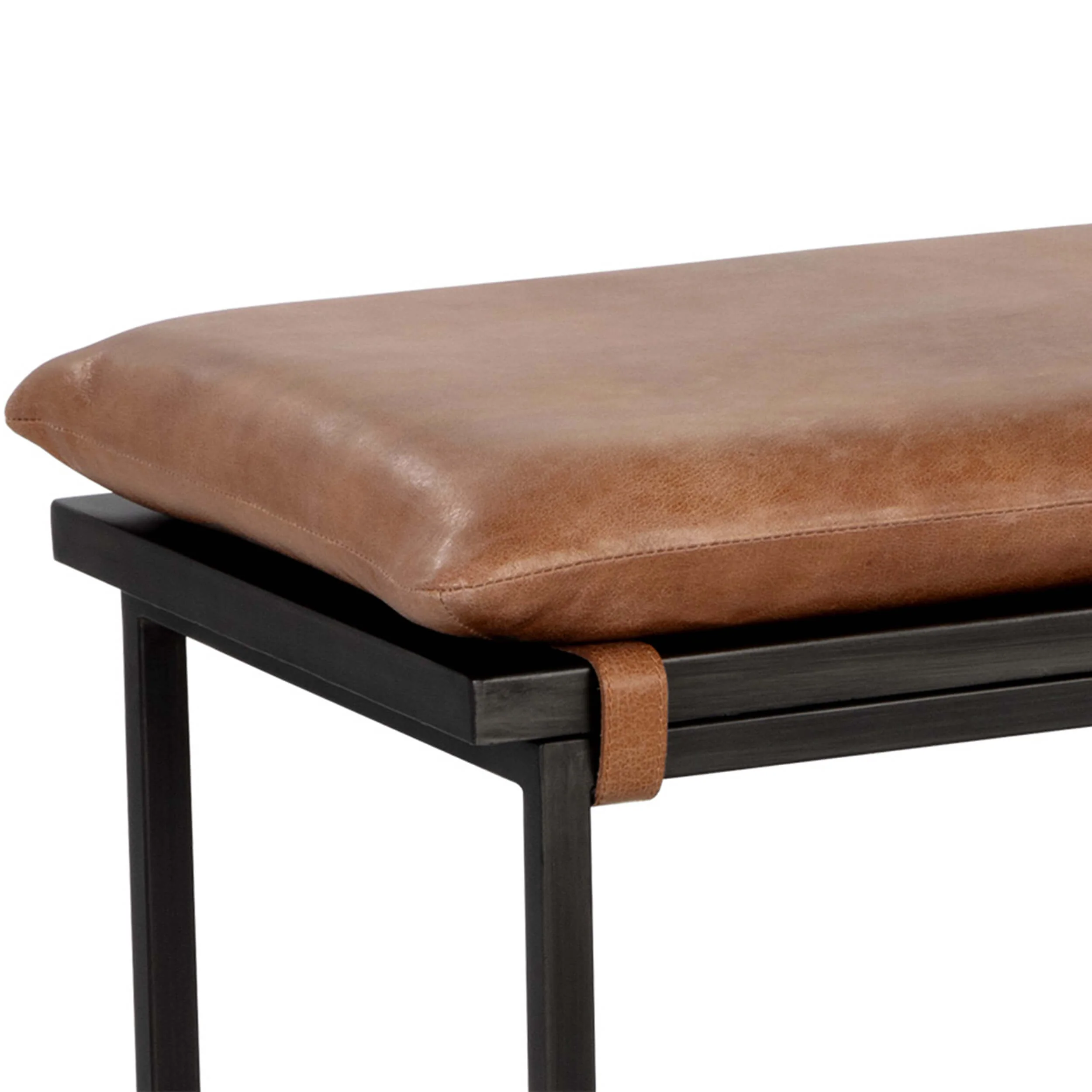 Zancor Leather Bench, Tan - Image 3