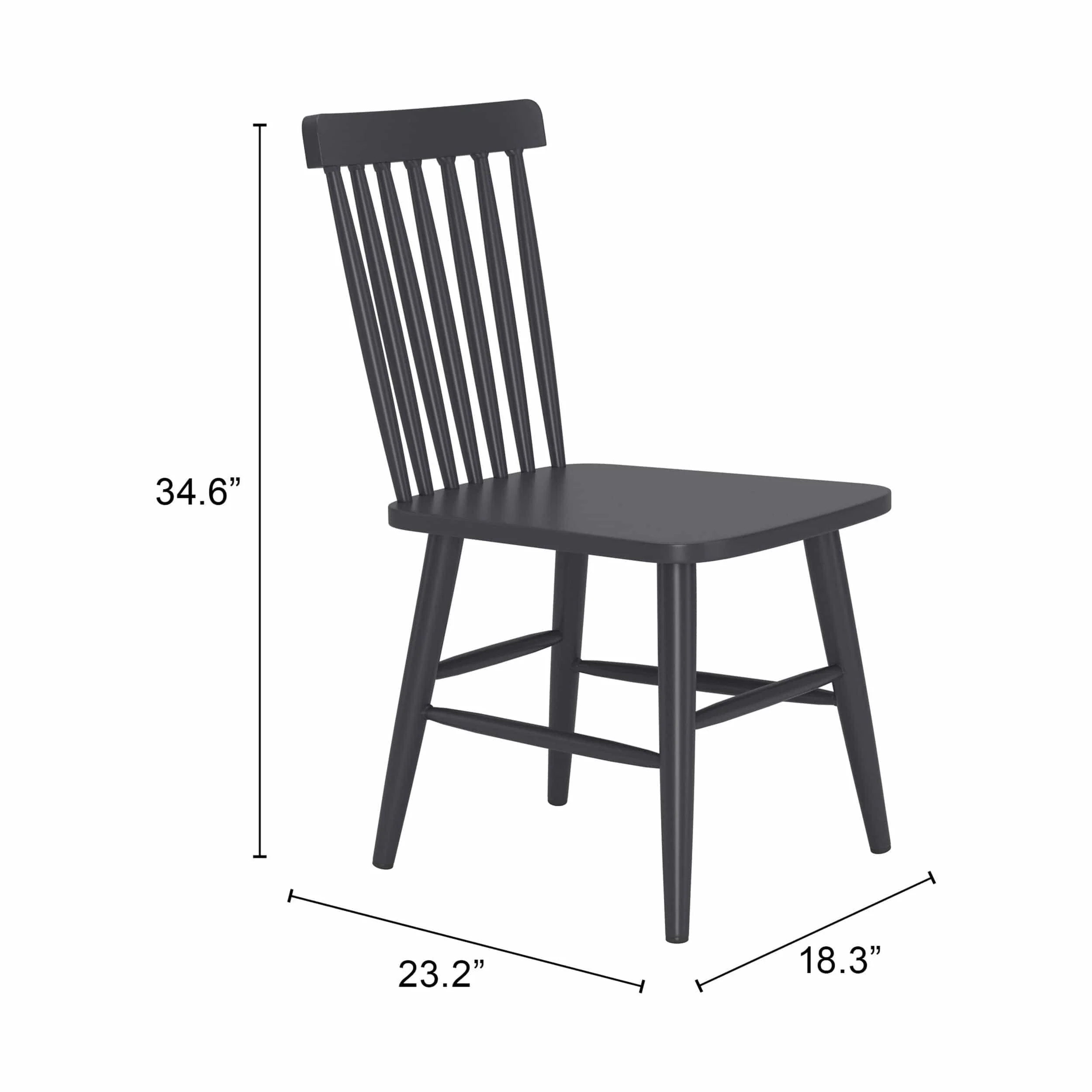 Zeilen Dining Chair, Black, Set of 2 - Image 8