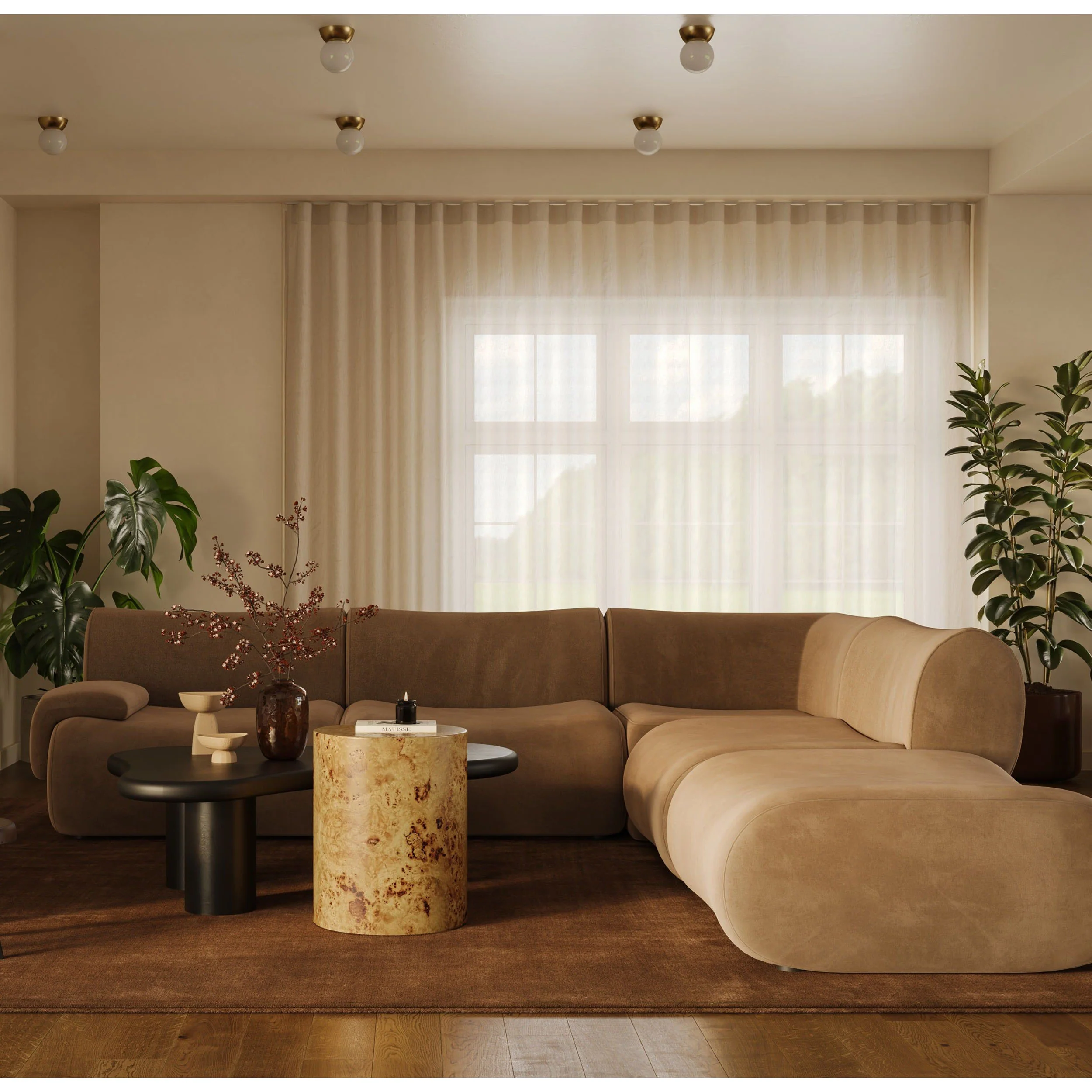 Zenith 5 Piece Modular Sectional, Latte Brown - Image 10