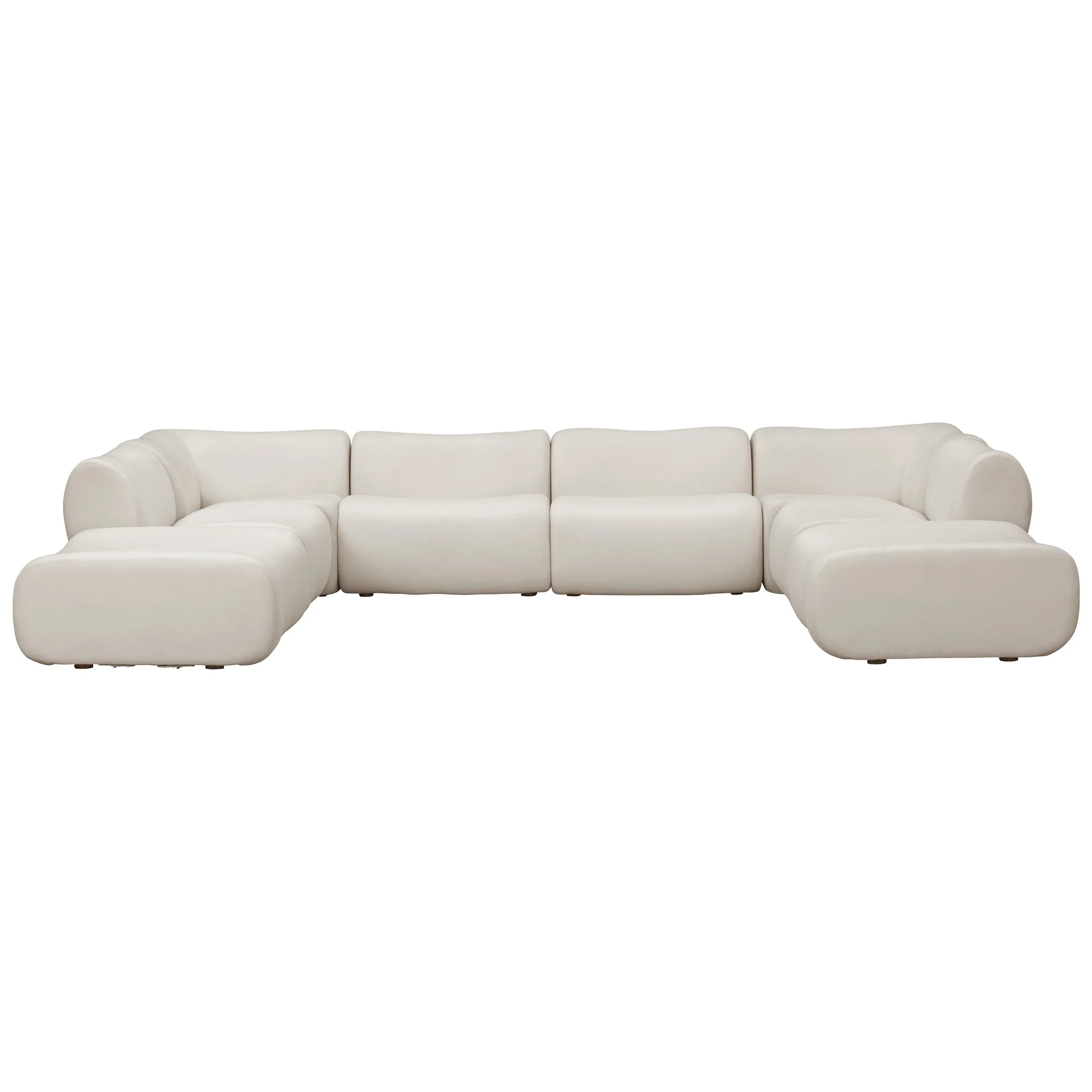 Zenith 8 Piece Modular U-Sectional, Cream