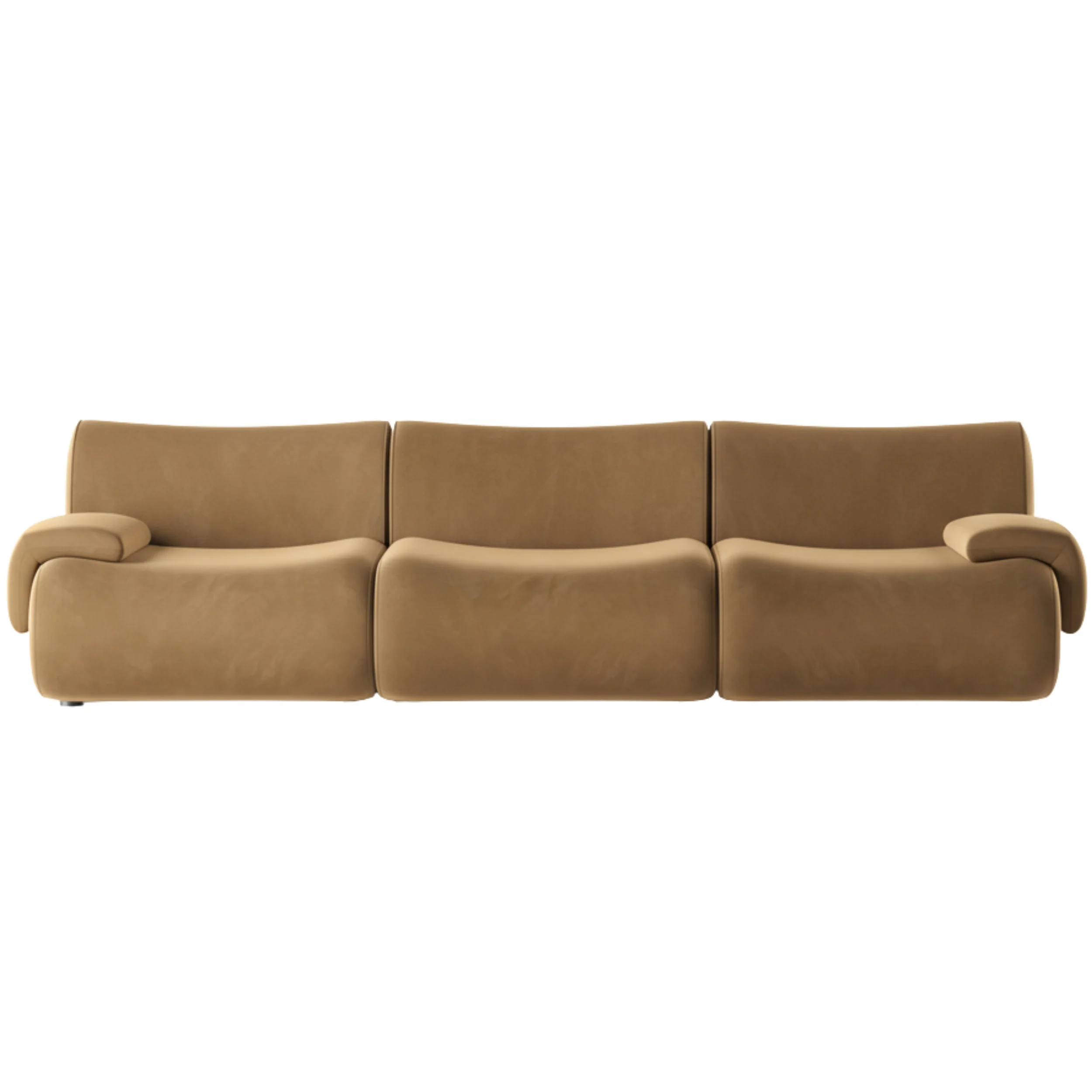 Zenith Velvet Modular Sofa, Latte Brown