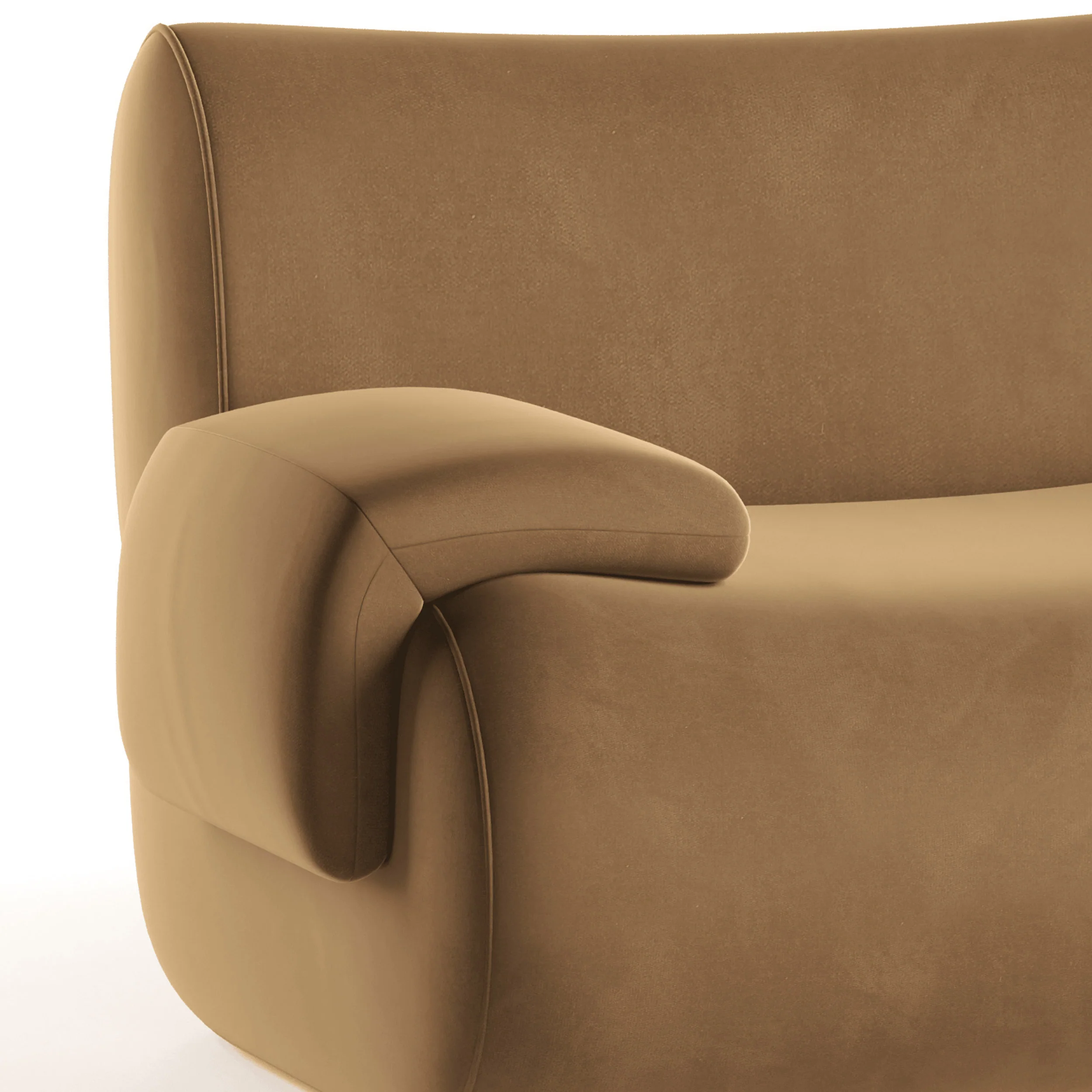 Zenith Velvet Modular Sofa, Latte Brown - Image 3