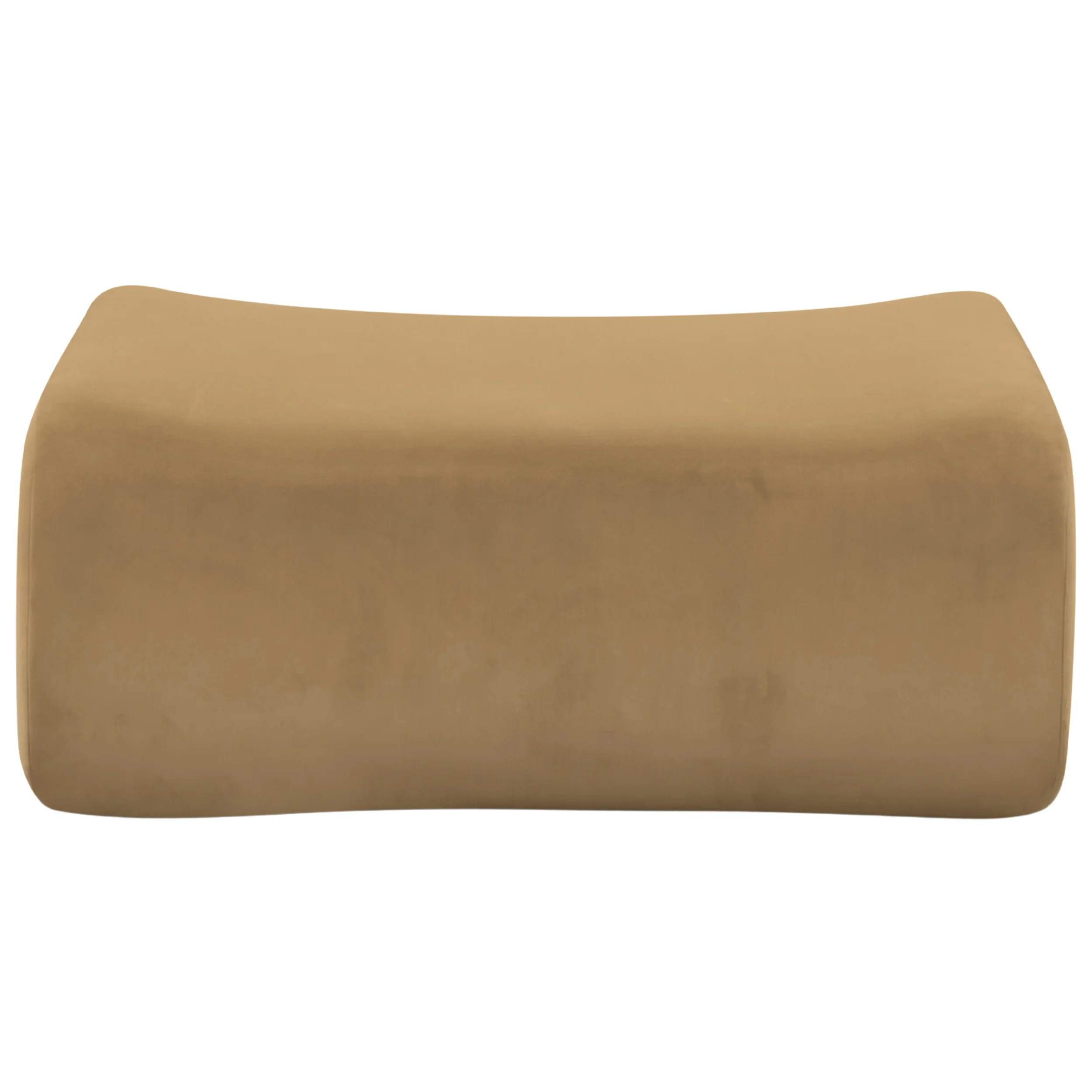 Zenith Velvet Ottoman, Latte Brown - Image 2