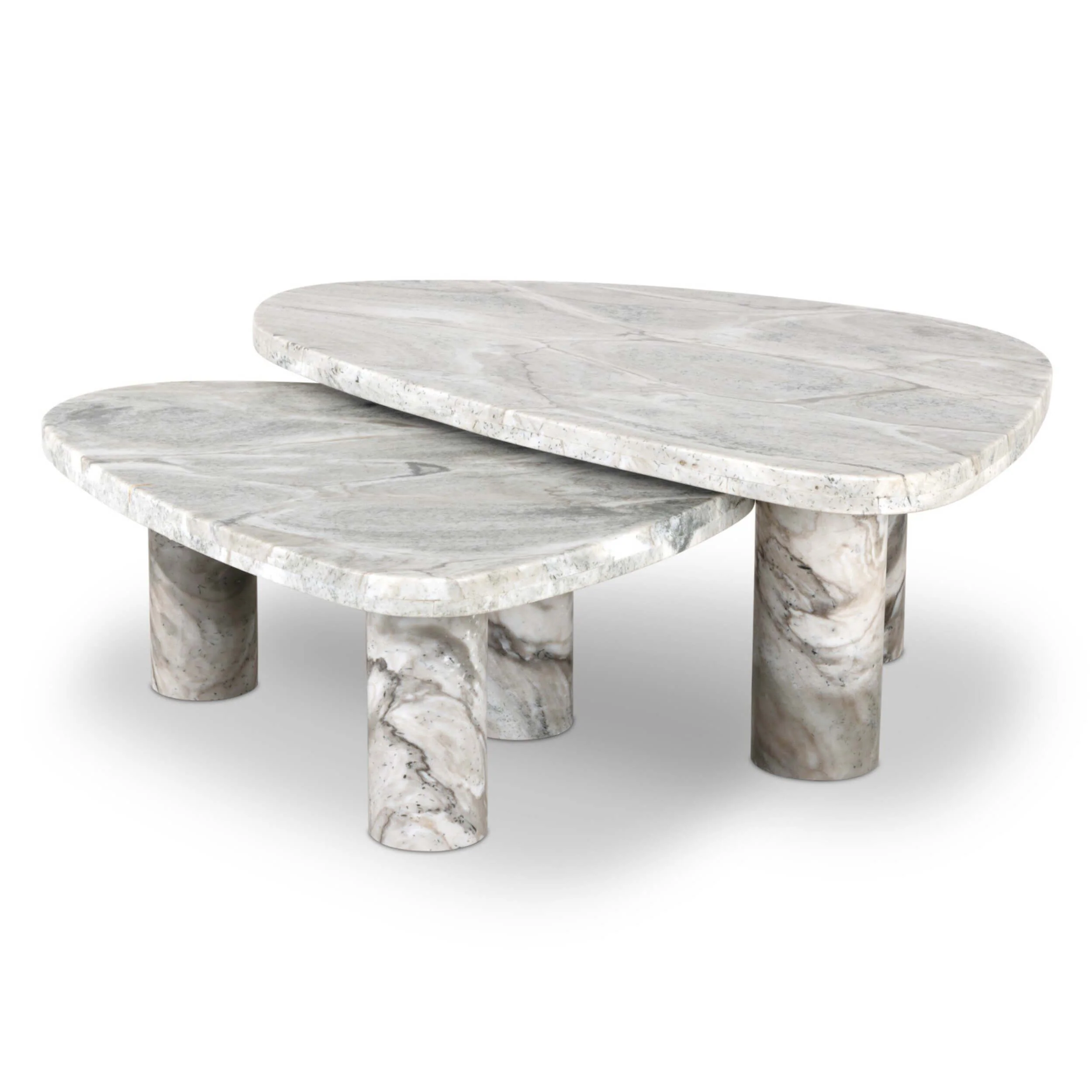 Zion Nesting Coffee Table Set, Sage Onyx by Four Hands